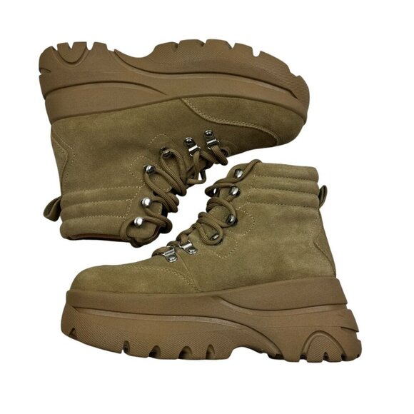 Steve Madden "Husky" Tan Suede Chunky/Platform Boots/Sneakers Women's Size 6.5 - Picture 2 of 10